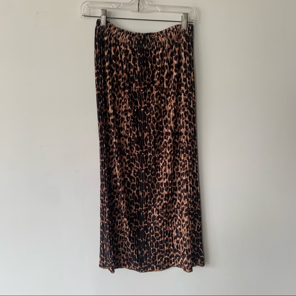 Zara Leopard Midi Skirt